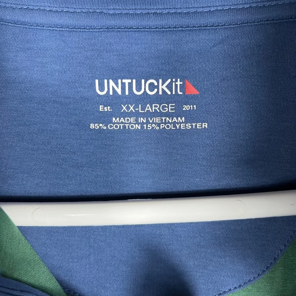 UNTUCKit Quarter Zip Pullover Mens XXL Green Long Sleeve Cotton Blend‎ Mock Neck